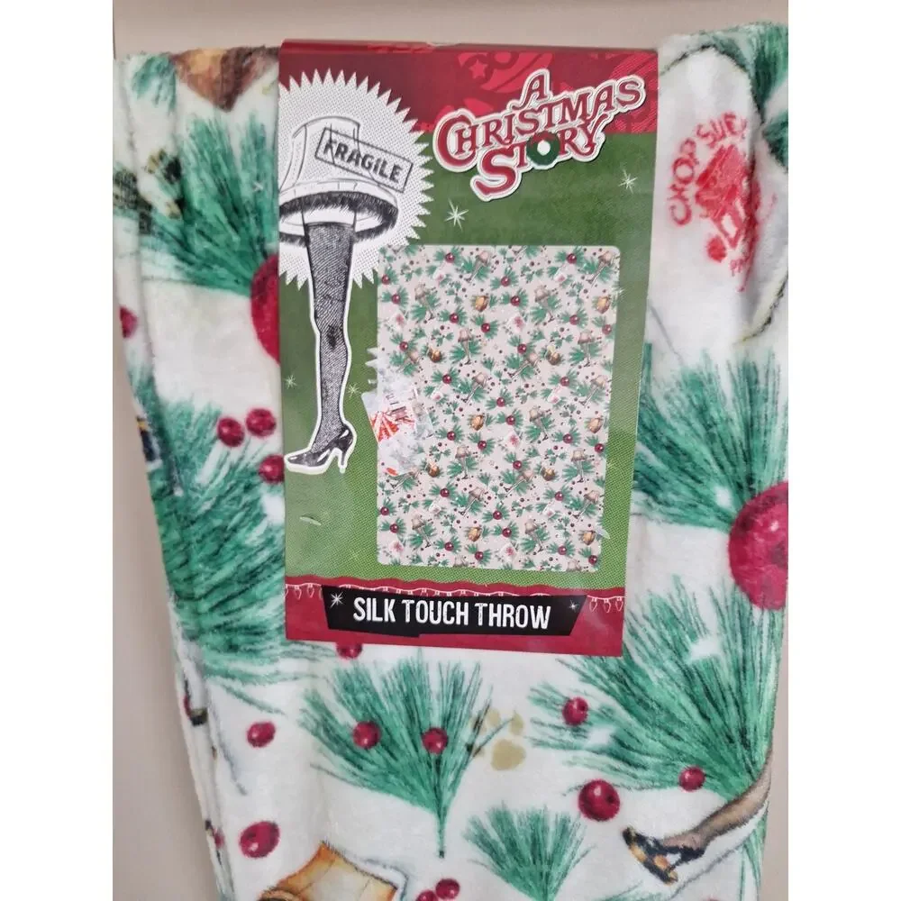 A Christmas Story Silk Touch Plush Throw Blanket Leg Lamp 50 X 70